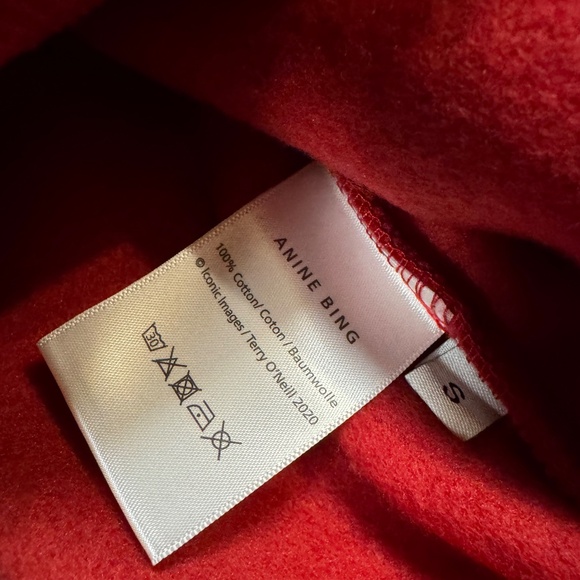 Anine Bing Jaci Logo Sport Red Sweater Woman’s Size Small - Picture 3 of 5